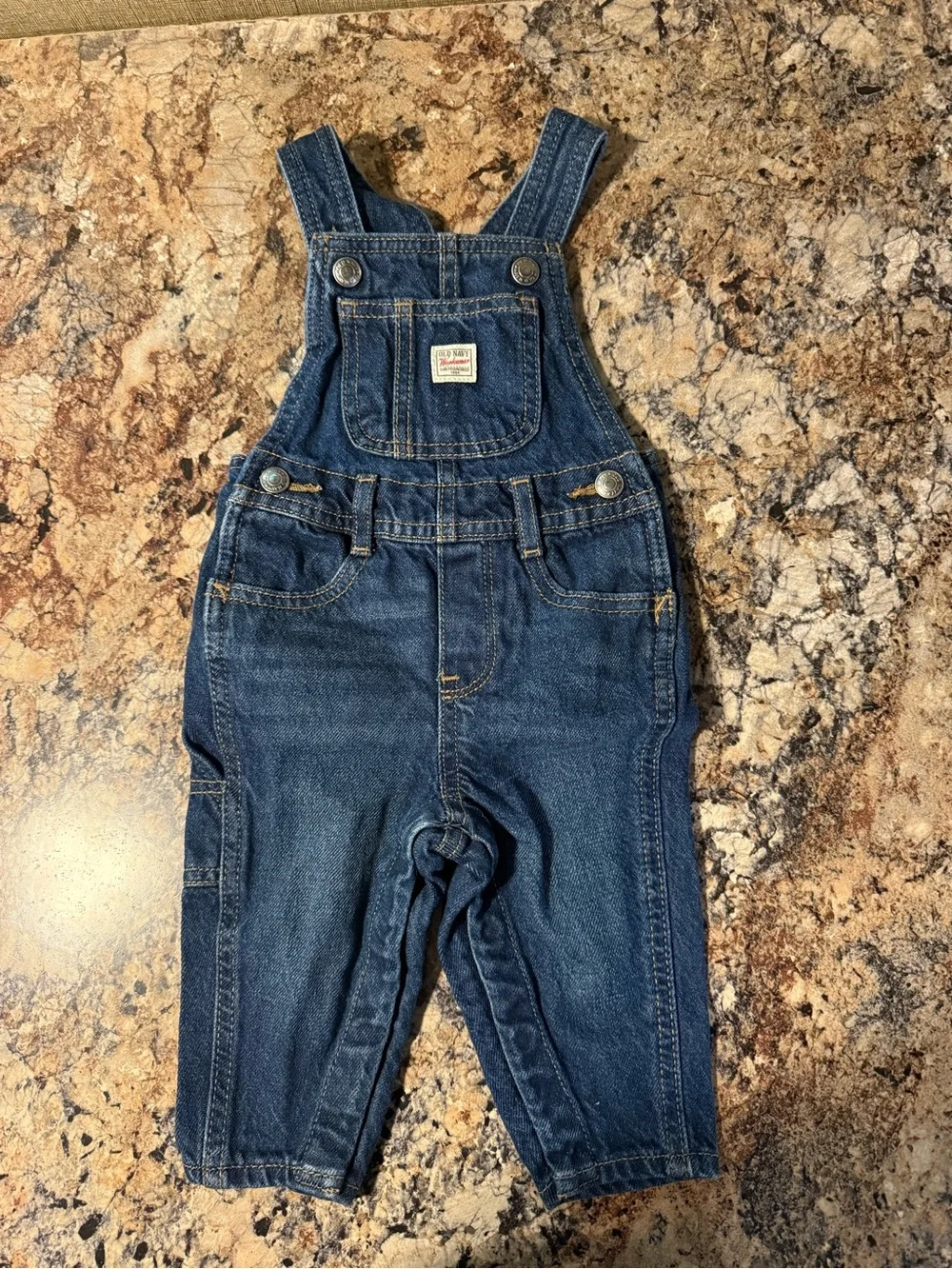 Children's Dark Blue Denim Overalls - Unbranded
